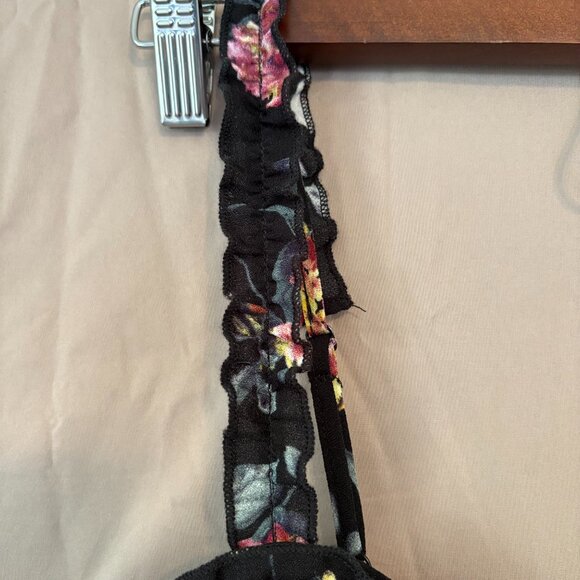 Xhilaration Pink and Yellow Floral/Black Summer Dress Adjustable Straps Small - Picture 4 of 9